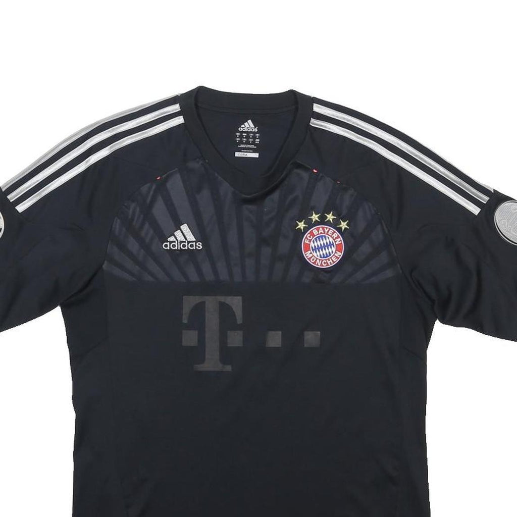 ADIDAS Mens Black Bayern Munchen Football Shirt M Short Sleeve Crew Neck Sponsor