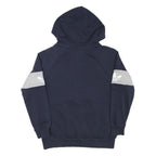 ADIDAS Womens Navy Blue & Grey Cotton Blend Hoodie UK 12 ¼ Zip Casual