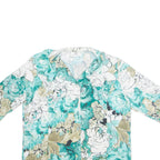 AZ MODELL Womens Printed Blouse Blue Collared Floral L