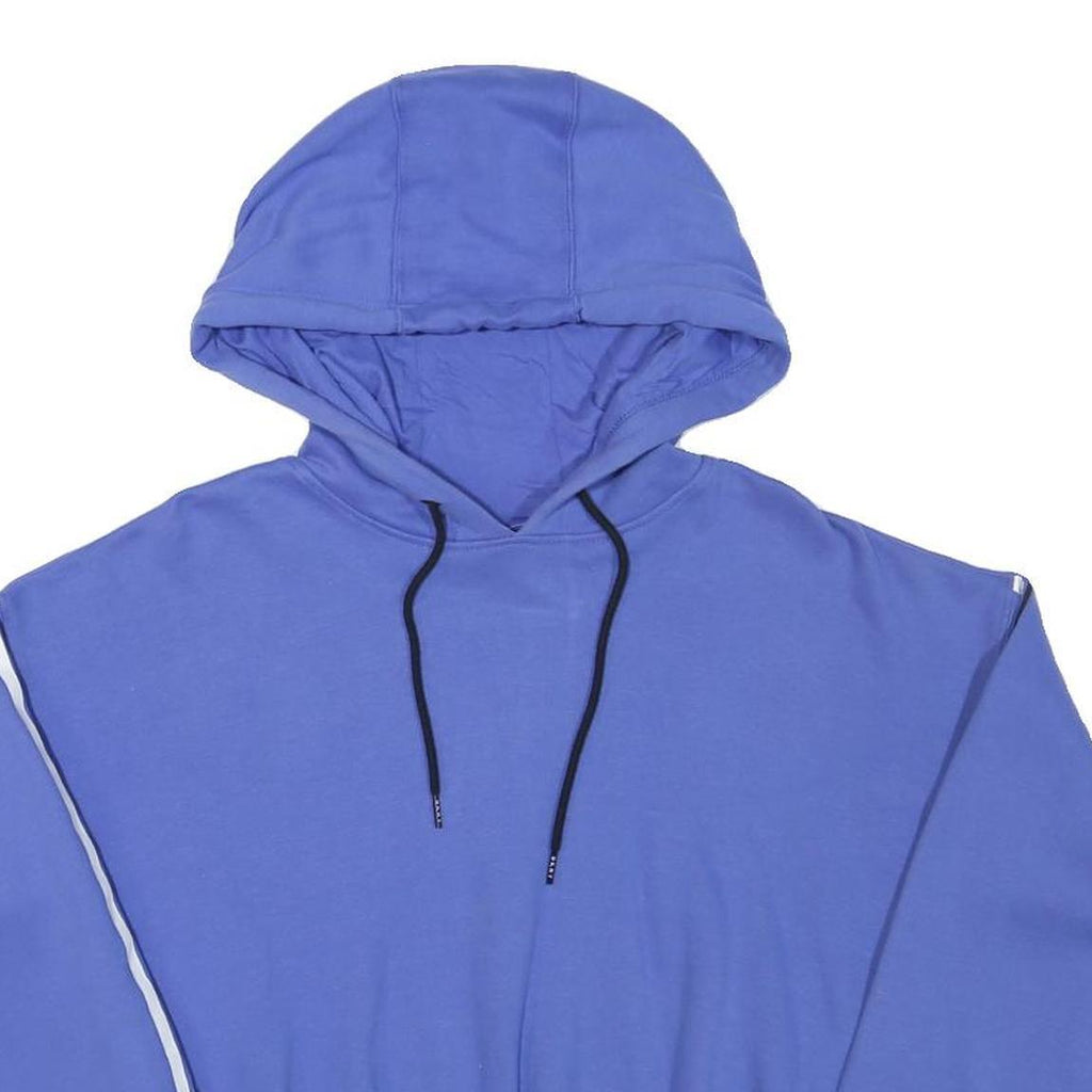 DKNY Womens Blue Hoodie XS Cotton Blend Pullover Logo Stripe Detail