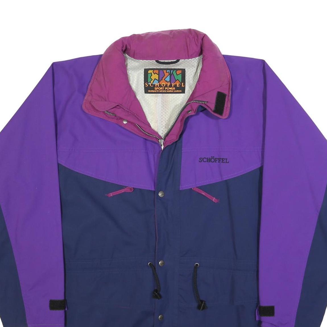 SCHOFFEL Womens Purple & Navy Zip Jacket L Polyester Blend Outdoor Windbreaker