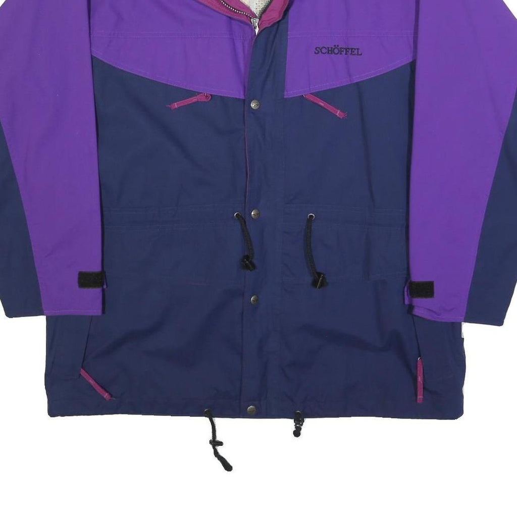 SCHOFFEL Womens Purple & Navy Zip Jacket L Polyester Blend Outdoor Windbreaker