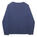 TOMMY HILFIGER Womens Navy Plain V-Neck Basic Knit 2XL Cotton Blend Jumper