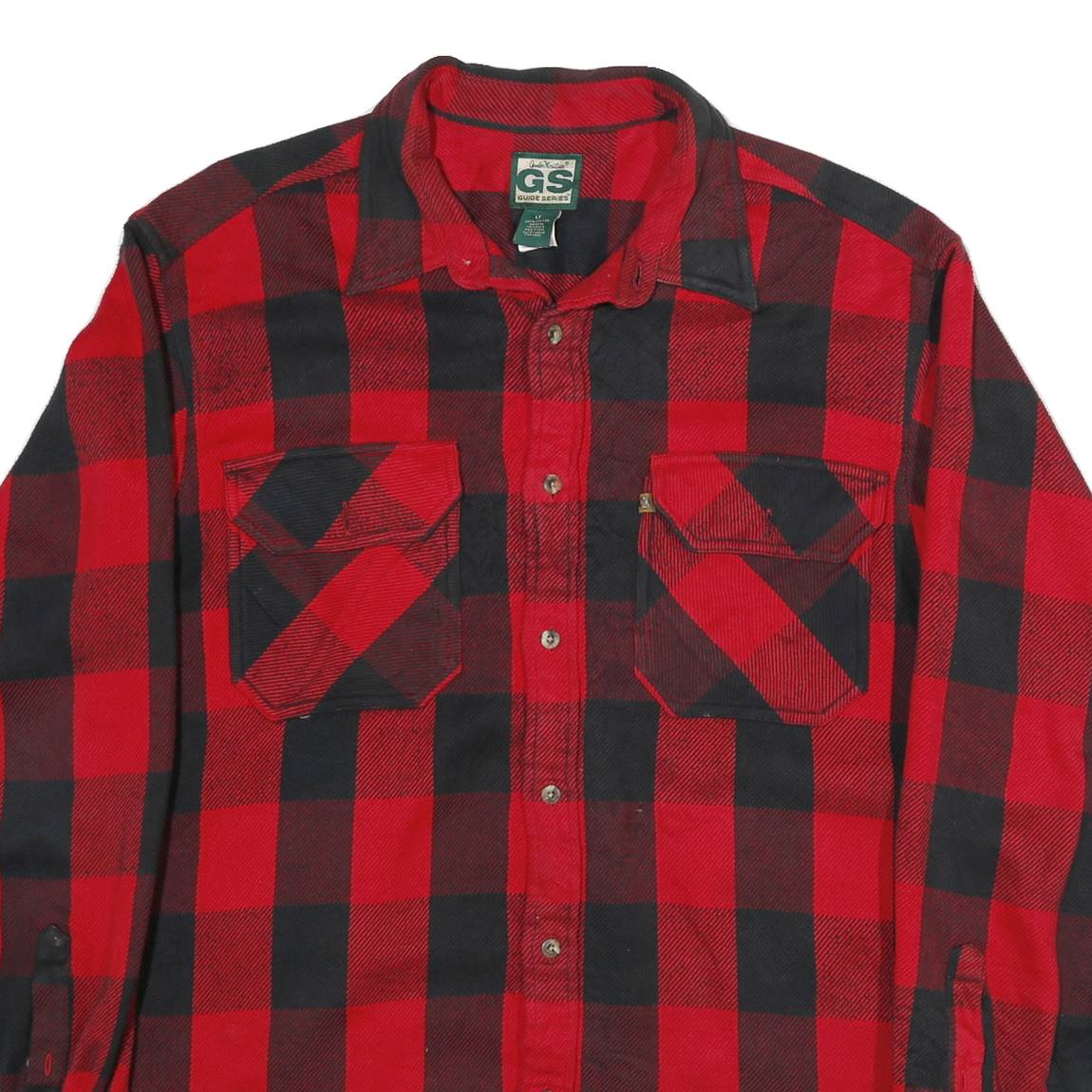 GUIDE SERIES Mens Red & Black Check Shirt XL Button Fastening Casual Cotton