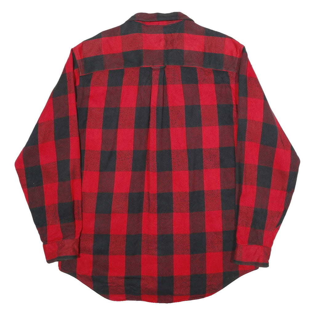 GUIDE SERIES Mens Red & Black Check Shirt XL Button Fastening Casual Cotton