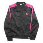 PUMA Womens Black & Pink Zip Track Jacket UK 8 Polyester Sportswear Lightweight