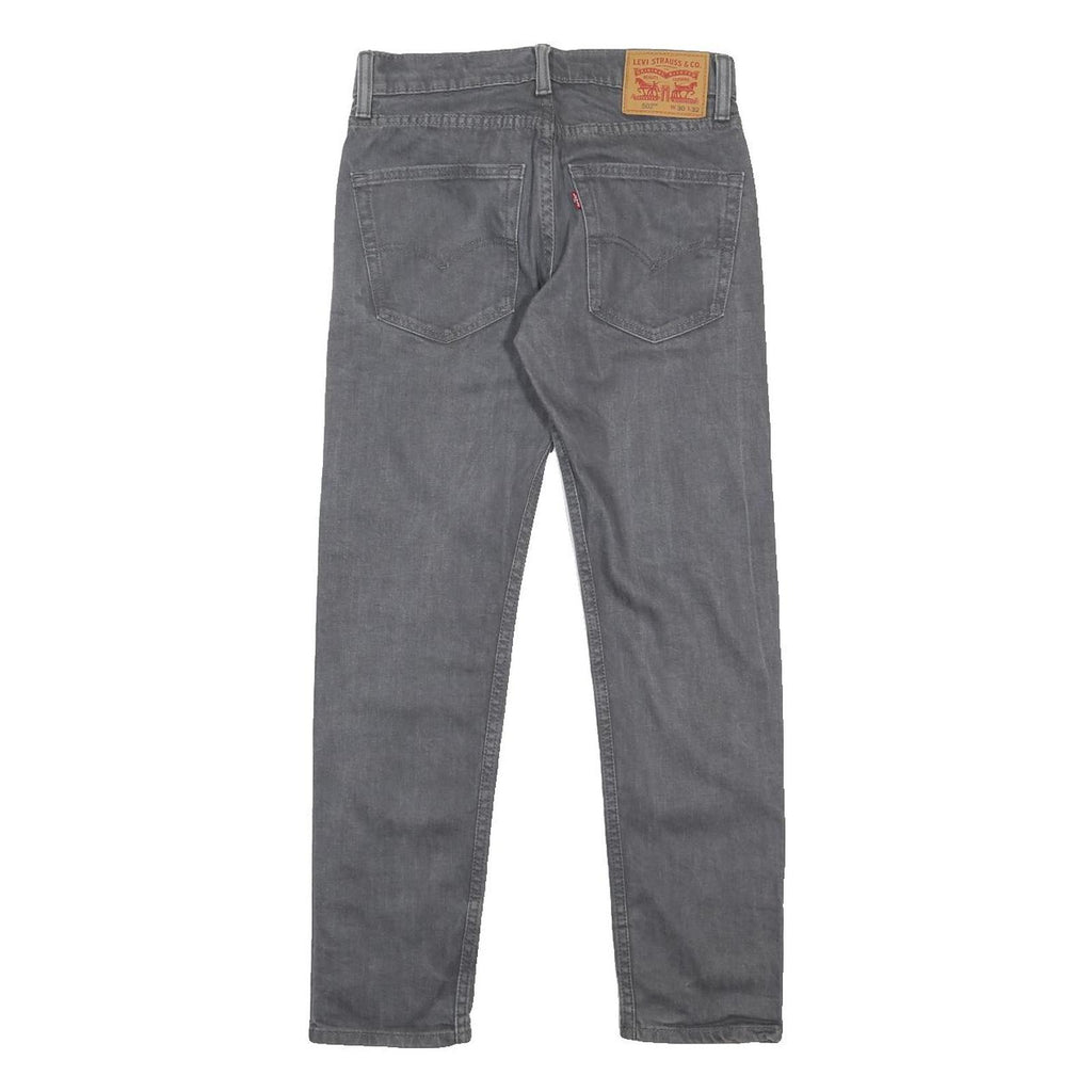 LEVI'S 502 Mens Jeans Grey Slim Straight Denim Medium W30 L29 Zip Closure
