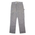 CARHARTT Mens Cotton Grey Relaxed Leg Trousers W30 L32 Durable Workwear Zip