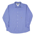 TOMMY HILFIGER Mens Blue Shirt L Classic Cotton Blend Long Sleeve Button Collar