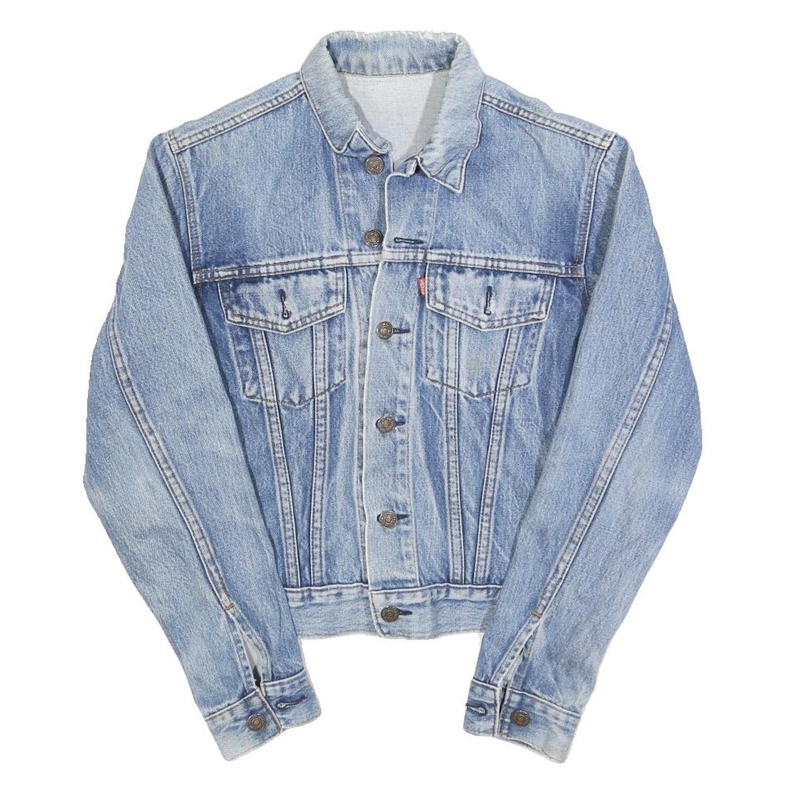 LEVI'S Mens Blue Denim Jacket XS Cotton Classic Button Closure Vintage Style