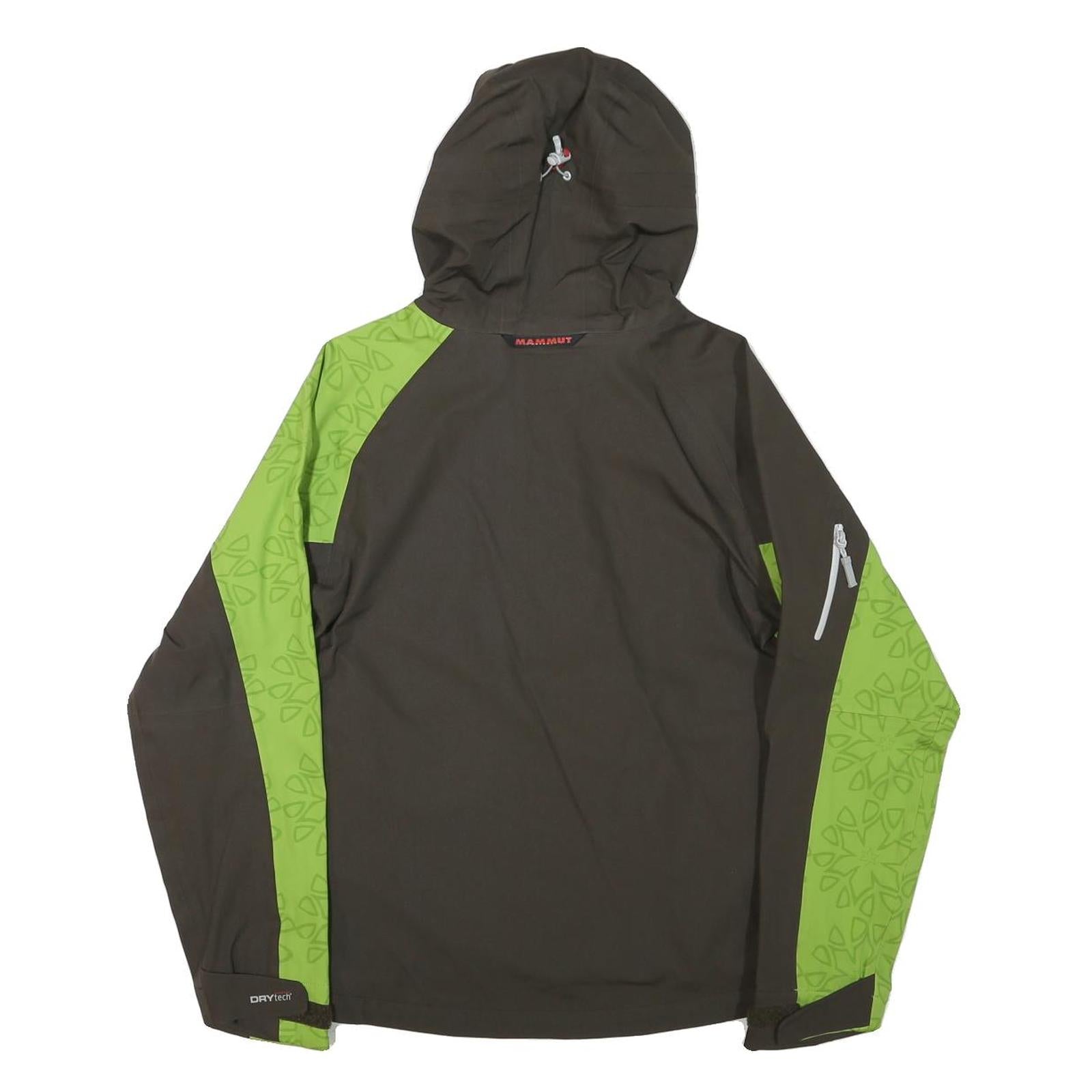 MAMMUT Womens Green & Brown Outdoor Jacket S Polyester Blend Hooded Zip DRYtech