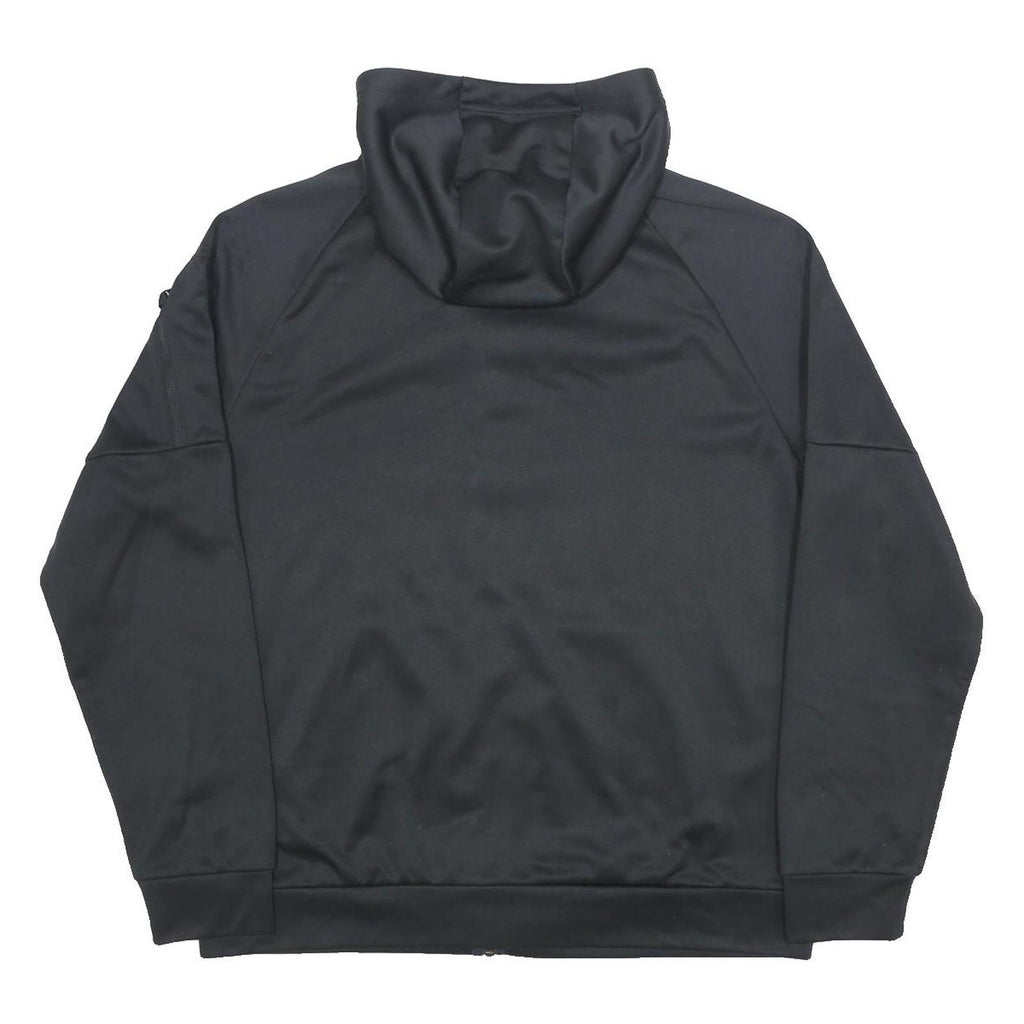NIKE Mens Black Sports Hoodie Jacket L Polyester Zip Plain Casual Activewear