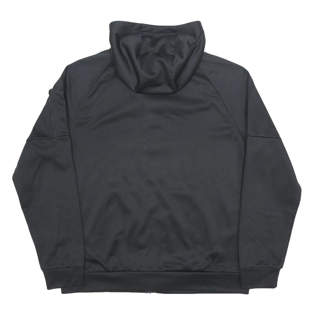NIKE Mens Black Sports Hoodie Jacket L Polyester Zip Plain Casual Activewear