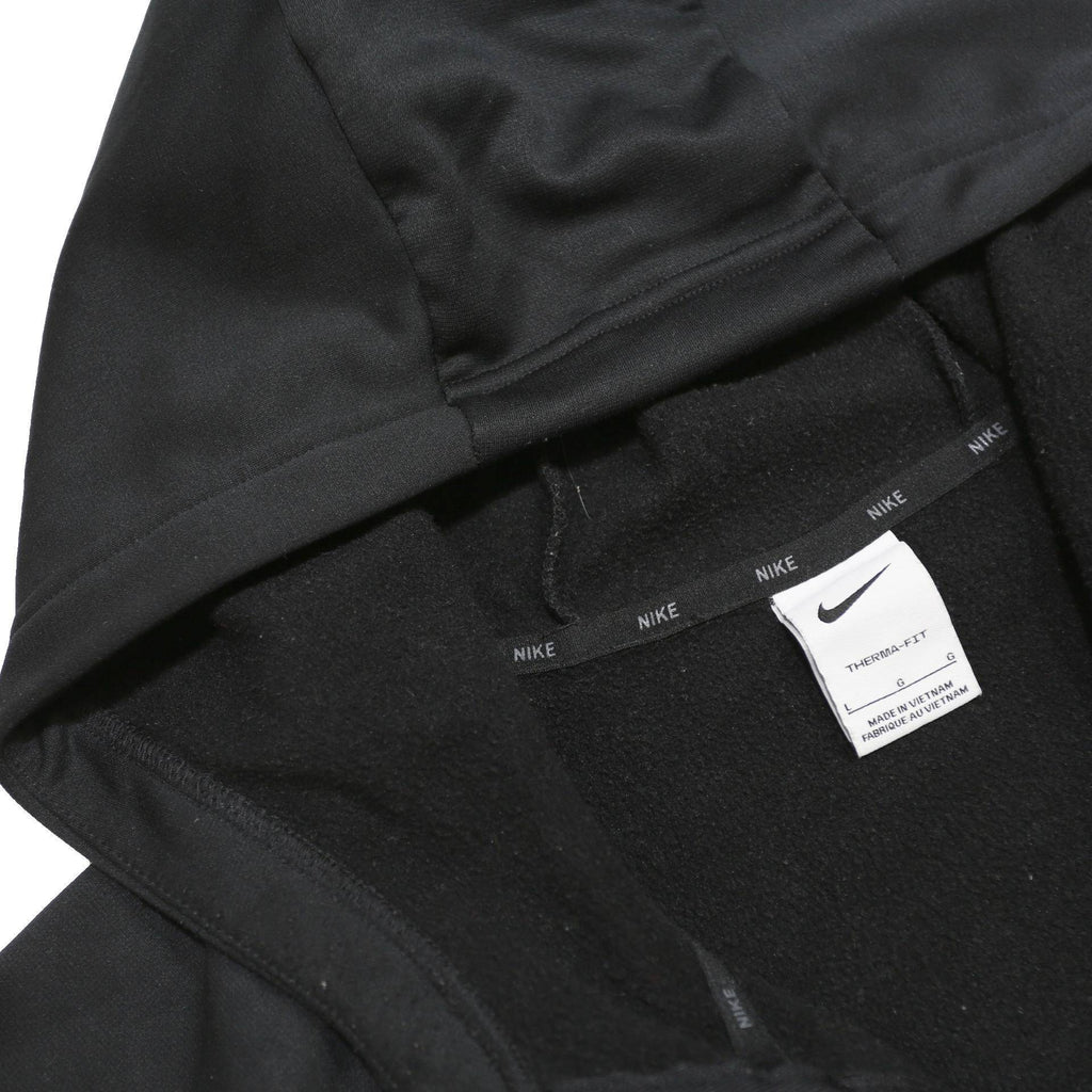 NIKE Mens Black Sports Hoodie Jacket L Polyester Zip Plain Casual Activewear