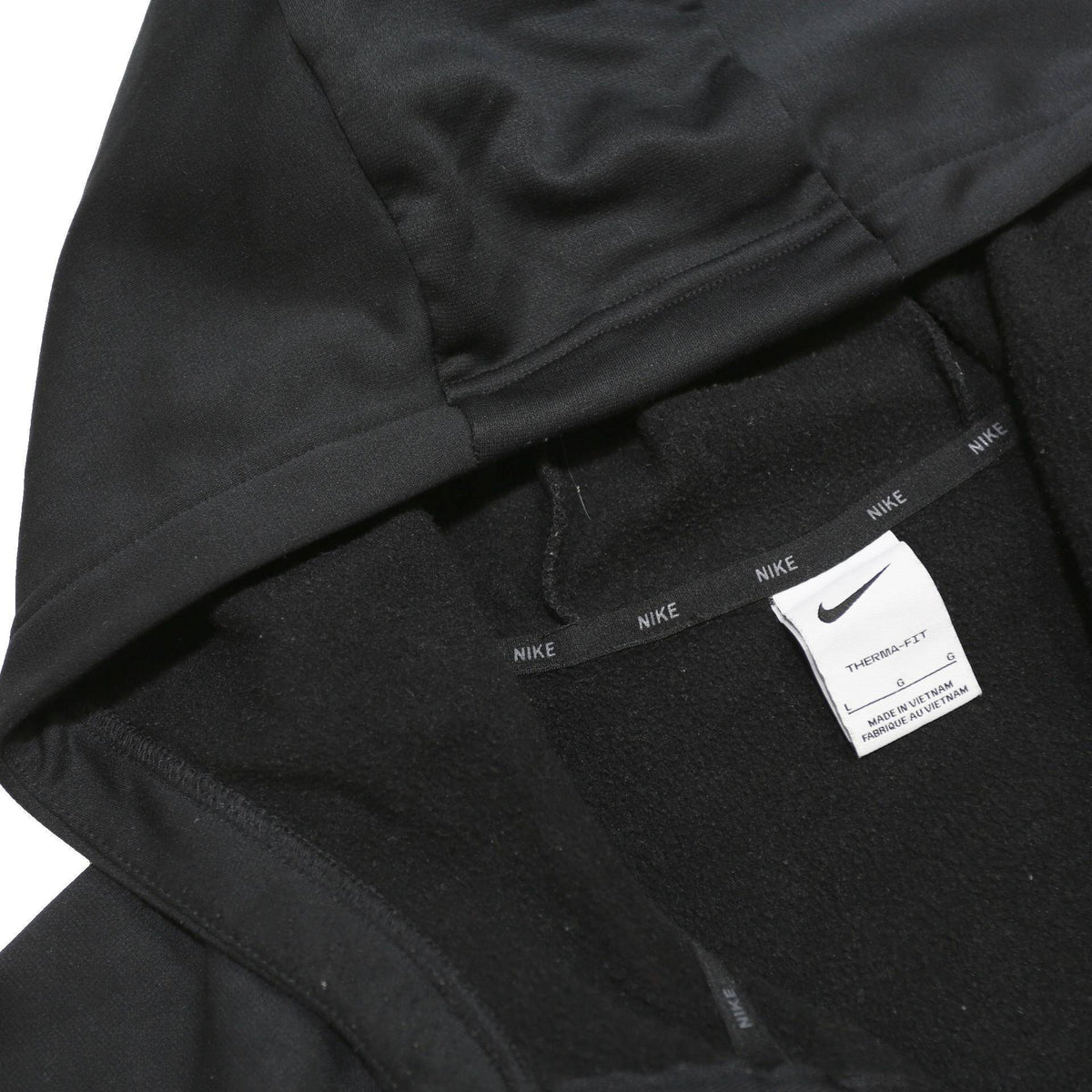 NIKE Mens Black Sports Hoodie Jacket L Polyester Zip Plain Casual Activewear