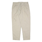 TOMMY HILFIGER Mens Beige Cotton Blend Regular Straight Trousers W36 L30 Classic