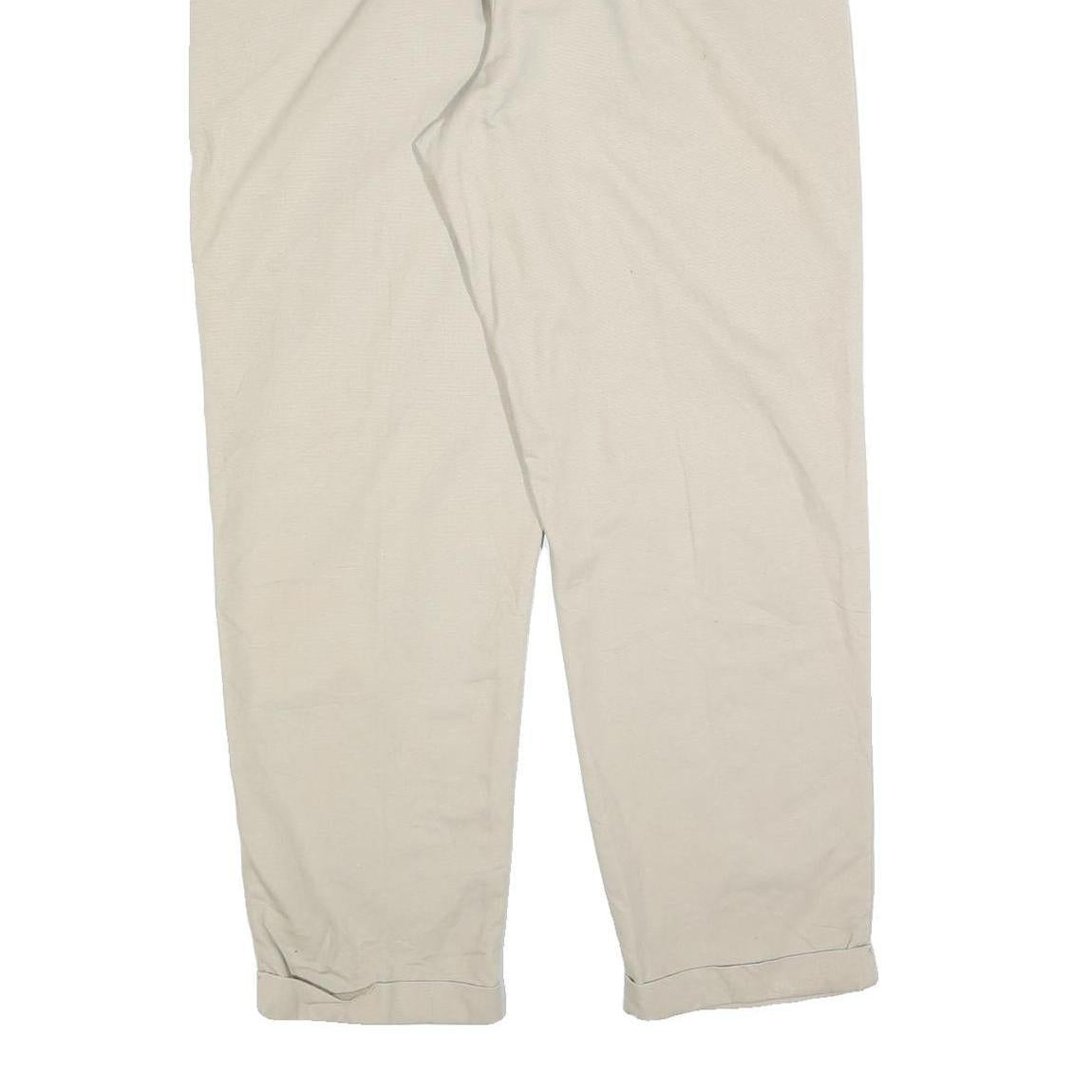 TOMMY HILFIGER Mens Beige Cotton Blend Regular Straight Trousers W36 L30 Classic