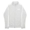 PUMA Mens Grey & White Cotton Blend Zip Jacket S Casual Sportswear Track