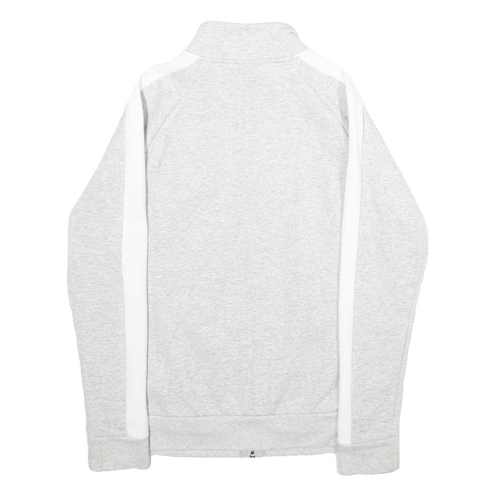 PUMA Mens Grey & White Cotton Blend Zip Jacket S Casual Sportswear Track