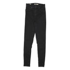 LEVI'S Womens Black Slim Skinny Denim Raw W23 L28 Zip Cotton Blend Jeans