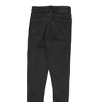 LEVI'S Womens Black Slim Skinny Denim Raw W23 L28 Zip Cotton Blend Jeans