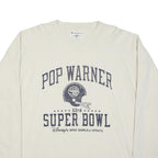 CHAMPION Mens White Pop Warner Super Bowl Graphic Long Sleeve Crew Neck XL