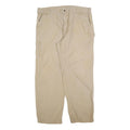 CARHARTT Mens Relaxed Beige Workwear Cotton Blend Trousers W42 L34 Zip Closure