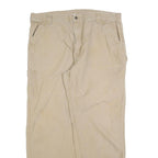 CARHARTT Mens Relaxed Beige Workwear Cotton Blend Trousers W42 L34 Zip Closure