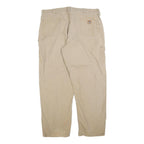 CARHARTT Mens Relaxed Beige Workwear Cotton Blend Trousers W42 L34 Zip Closure