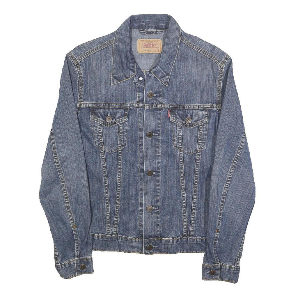 LEVI'S Womens Blue Denim Button Jacket M Cotton Classic Casual Outerwear