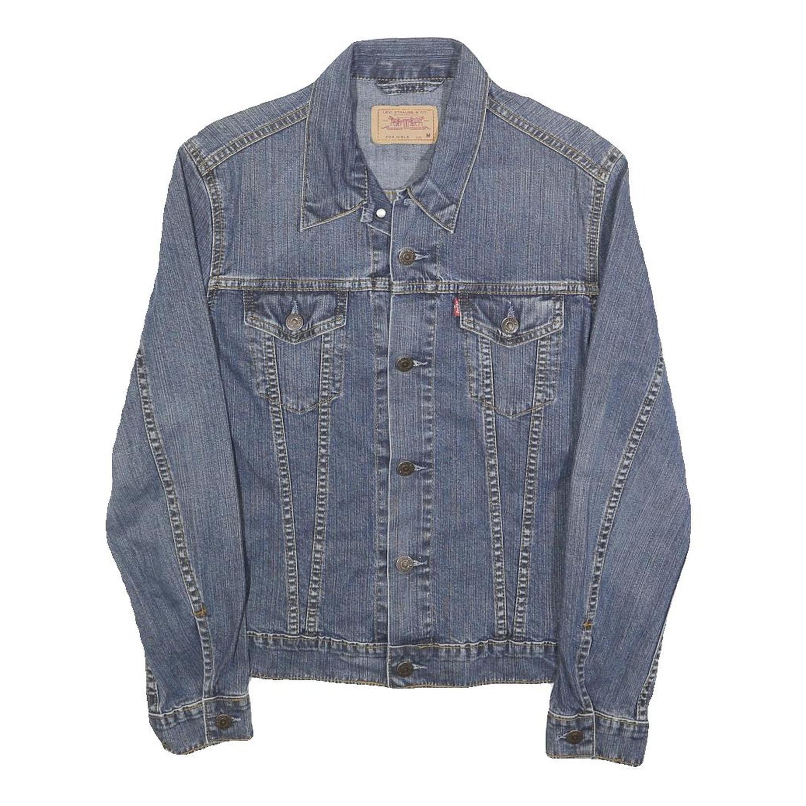 LEVI'S Womens Blue Denim Button Jacket M Cotton Classic Casual Outerwear
