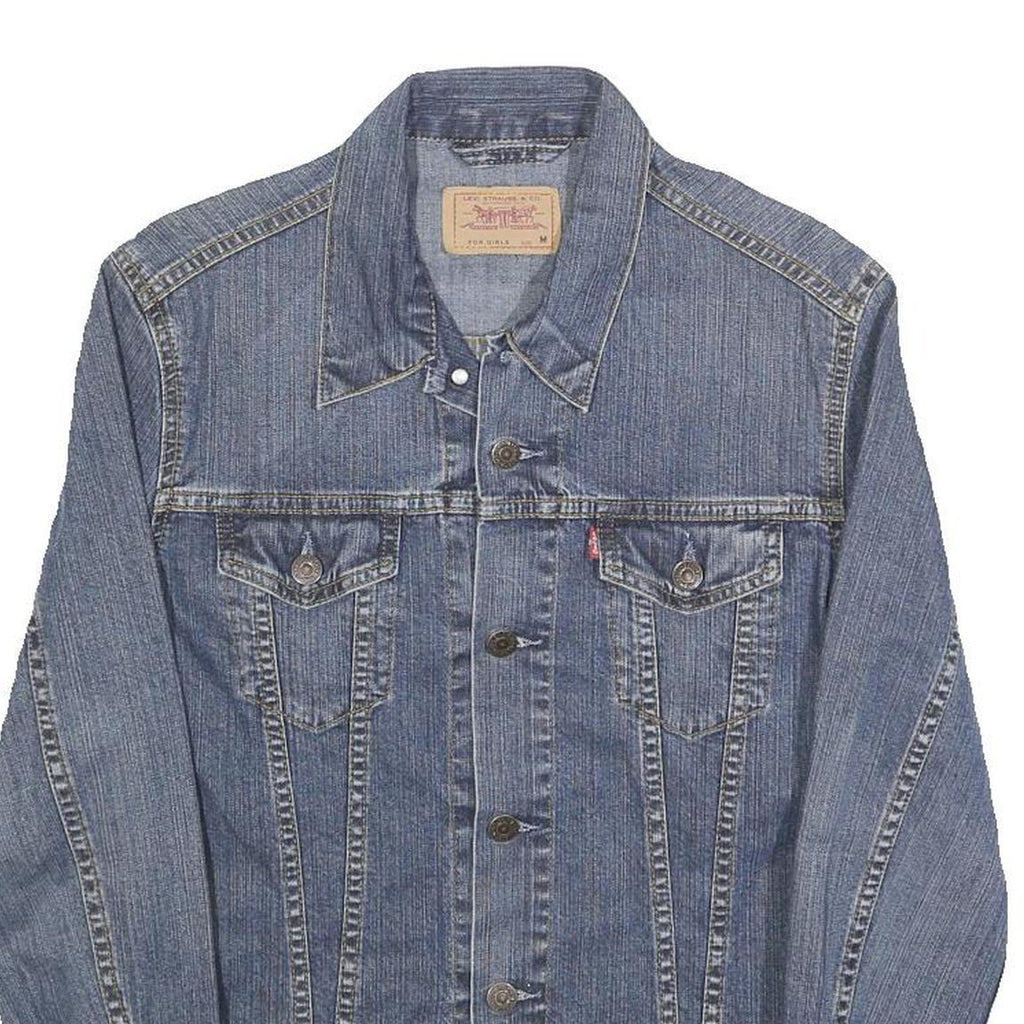 LEVI'S Womens Blue Denim Button Jacket M Cotton Classic Casual Outerwear