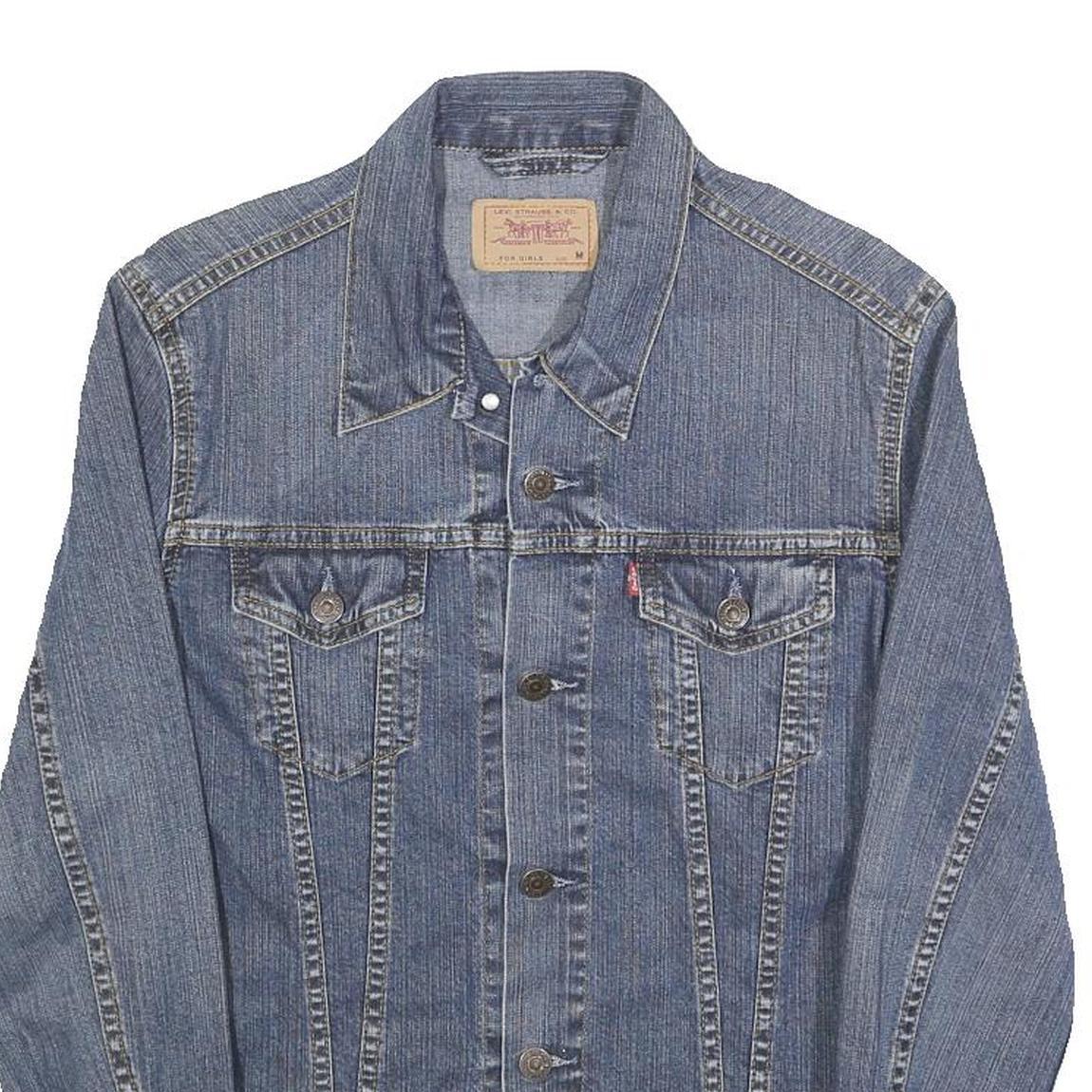 LEVI'S Womens Blue Denim Button Jacket M Cotton Classic Casual Outerwear