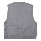CHALET Mens Grey Utility Jacket L Polyester Blend Plain Zip Pockets Vest Style