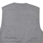 CHALET Mens Grey Utility Jacket L Polyester Blend Plain Zip Pockets Vest Style