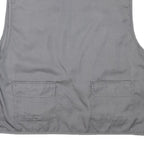 CHALET Mens Grey Utility Jacket L Polyester Blend Plain Zip Pockets Vest Style