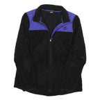 FILA Mens Black & Purple Zip Fleece Jacket L Polyester Blend Casual Outdoor Warm