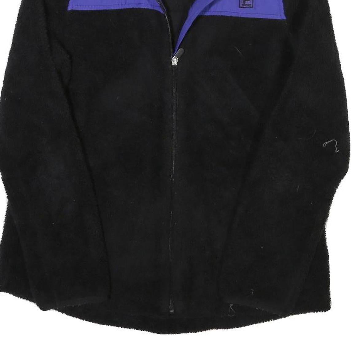 FILA Mens Black & Purple Zip Fleece Jacket L Polyester Blend Casual Outdoor Warm