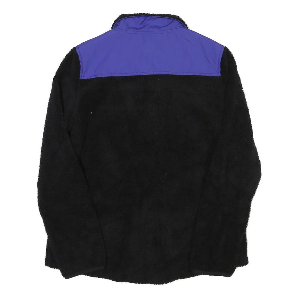 FILA Mens Black & Purple Zip Fleece Jacket L Polyester Blend Casual Outdoor Warm