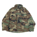 AMERICAN APPAREL Mens Green & Brown Camouflage Cotton Blend Military Jacket L
