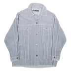 ZARA Womens Blue Cotton Corduroy Button Jacket XS Casual Lightweight Outerwear