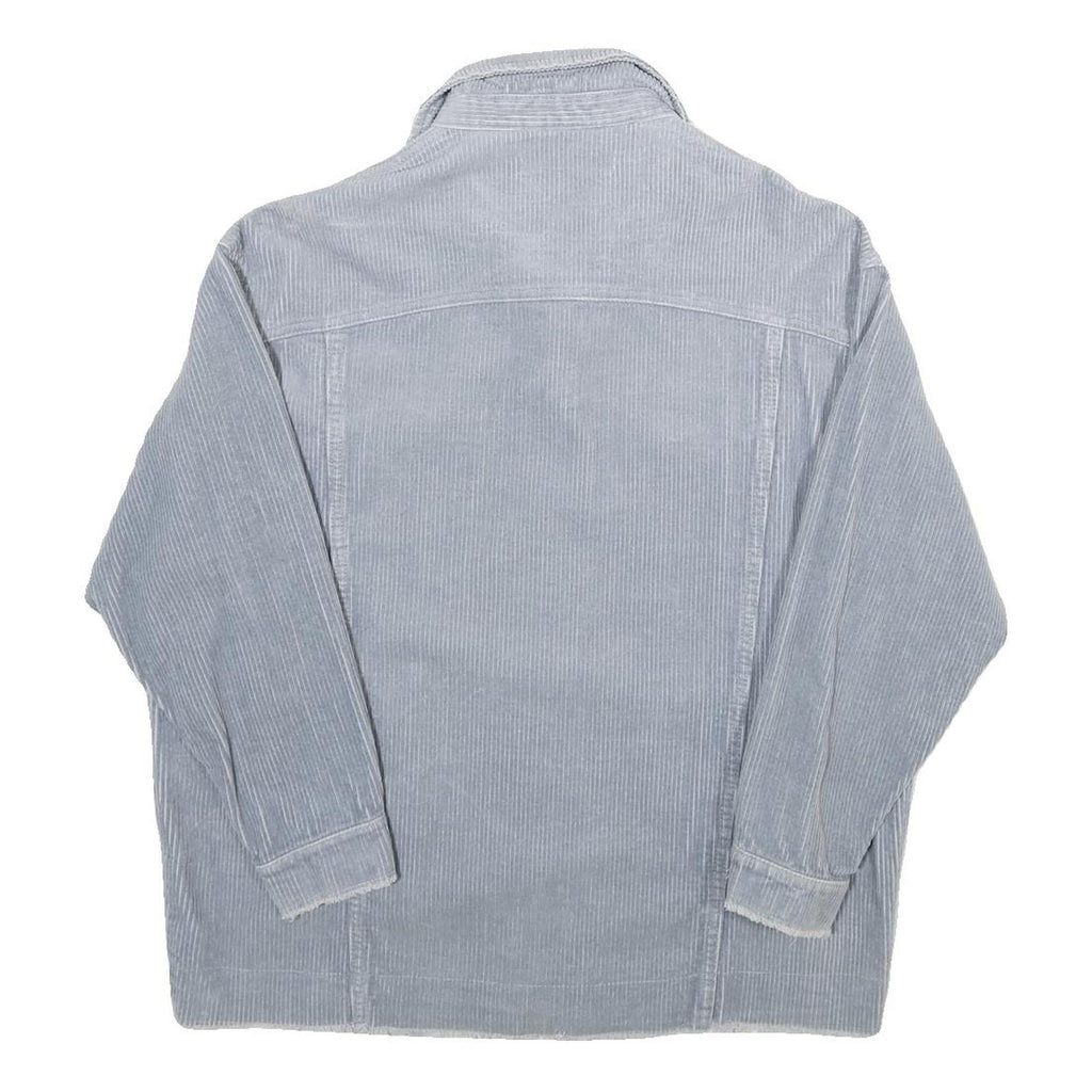 ZARA Womens Blue Cotton Corduroy Button Jacket XS Casual Lightweight Outerwear