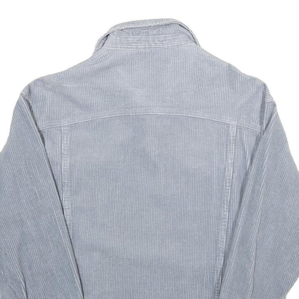 ZARA Womens Blue Cotton Corduroy Button Jacket XS Casual Lightweight Outerwear