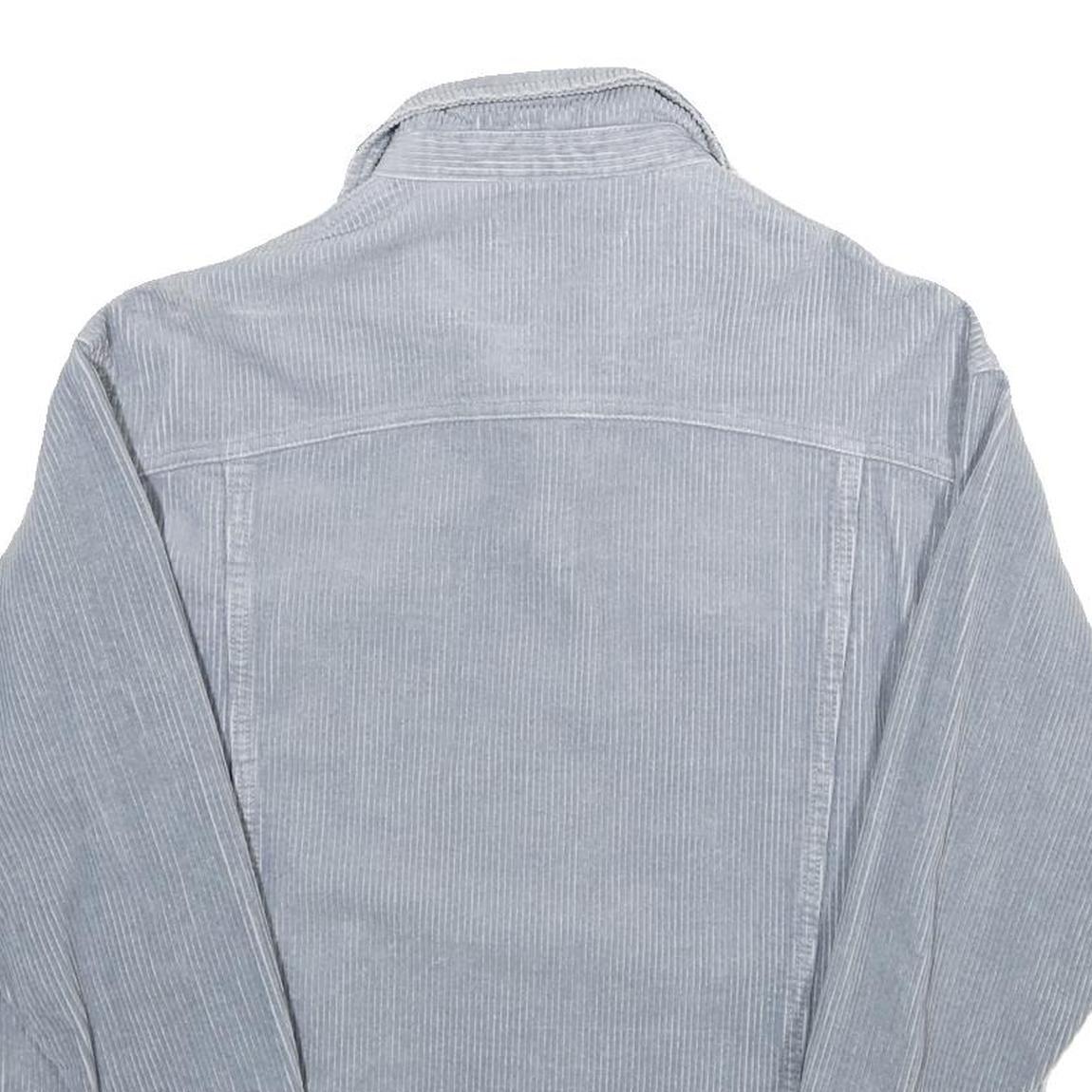 ZARA Womens Blue Cotton Corduroy Button Jacket XS Casual Lightweight Outerwear