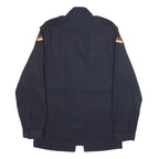 MARQUARDT & SCHULZ Mens Navy Blue Cotton Blend Zip Jacket S Plain Classic Casual