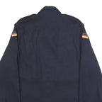 MARQUARDT & SCHULZ Mens Navy Blue Cotton Blend Zip Jacket S Plain Classic Casual