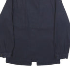 MARQUARDT & SCHULZ Mens Navy Blue Cotton Blend Zip Jacket S Plain Classic Casual