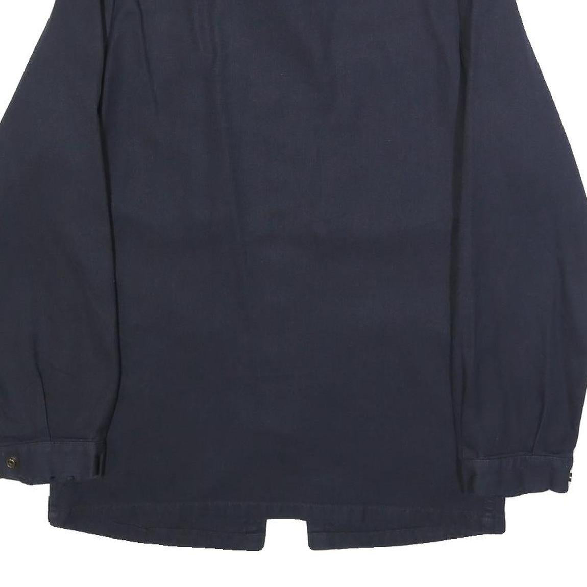 MARQUARDT & SCHULZ Mens Navy Blue Cotton Blend Zip Jacket S Plain Classic Casual