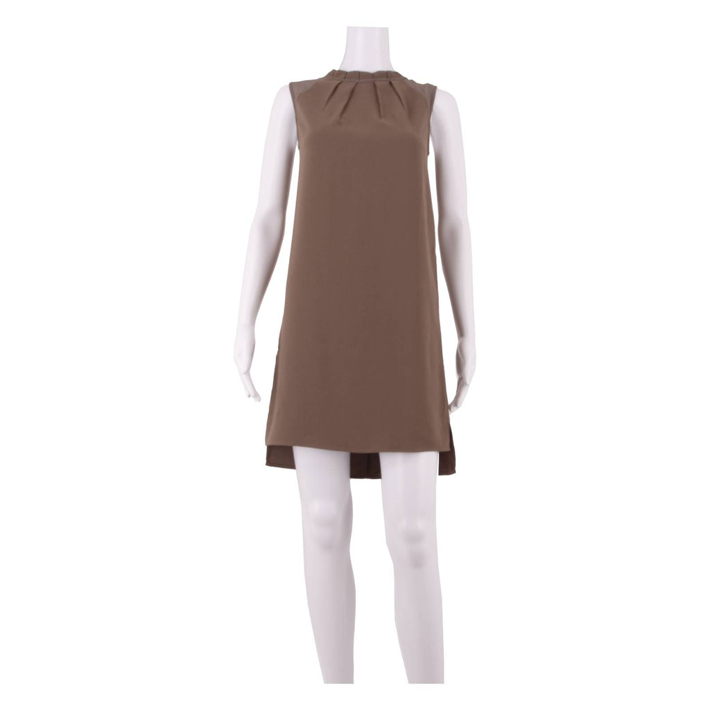 ALL SAINTS Womens Shift Dress Brown Sleeveless Knee Length S
