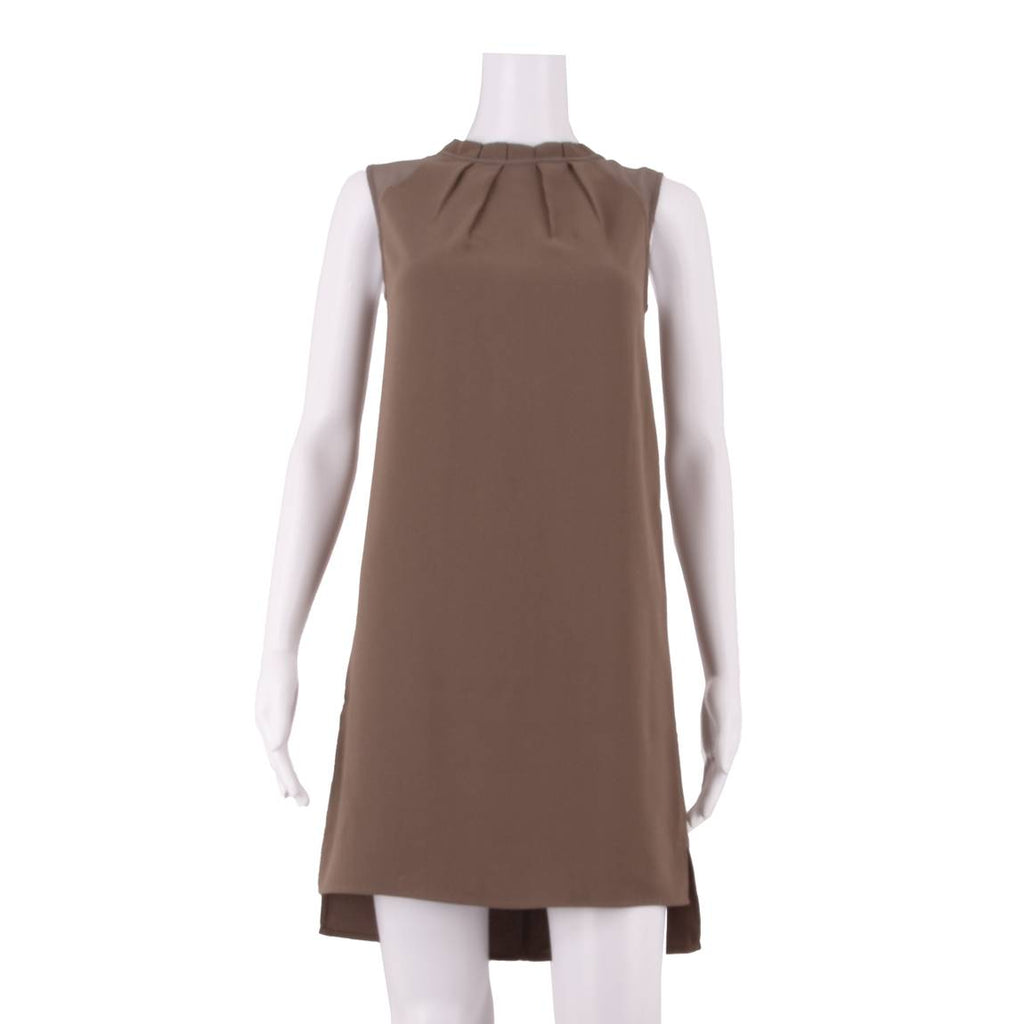 ALL SAINTS Womens Shift Dress Brown Sleeveless Knee Length S